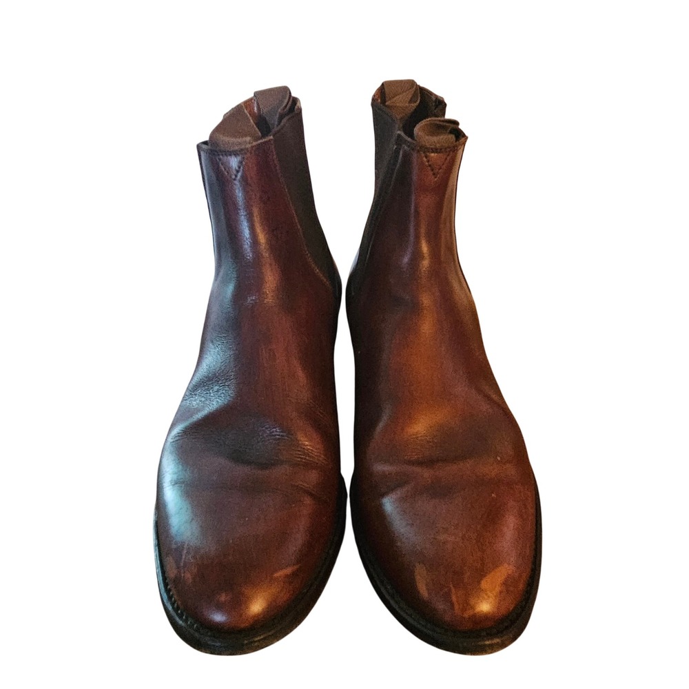 Paraboot Brown Leather Chelsea Boots Men's Classic French Made Dress Ankle Boots